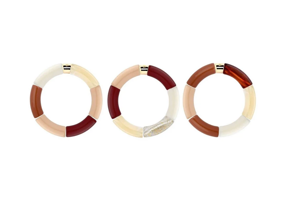Bracelet Carioca en perles de résine et acier doré — Parabaya, George Genève