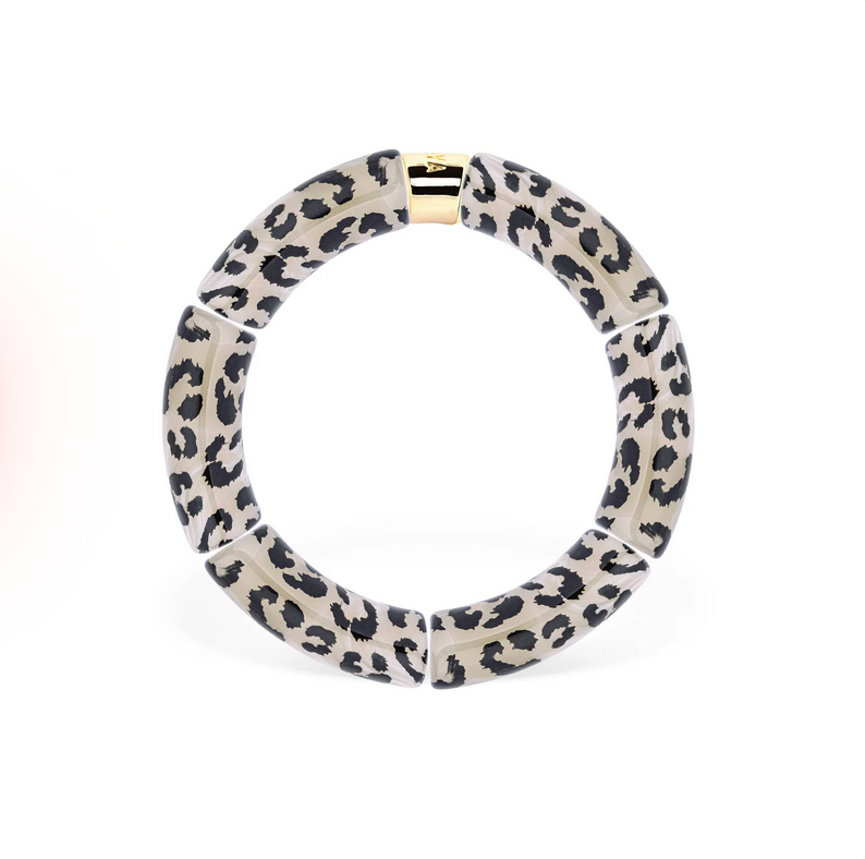 Bracelet Capi Mono modèle 1 en perles de résine et acier doré — Parabaya, George Genève
