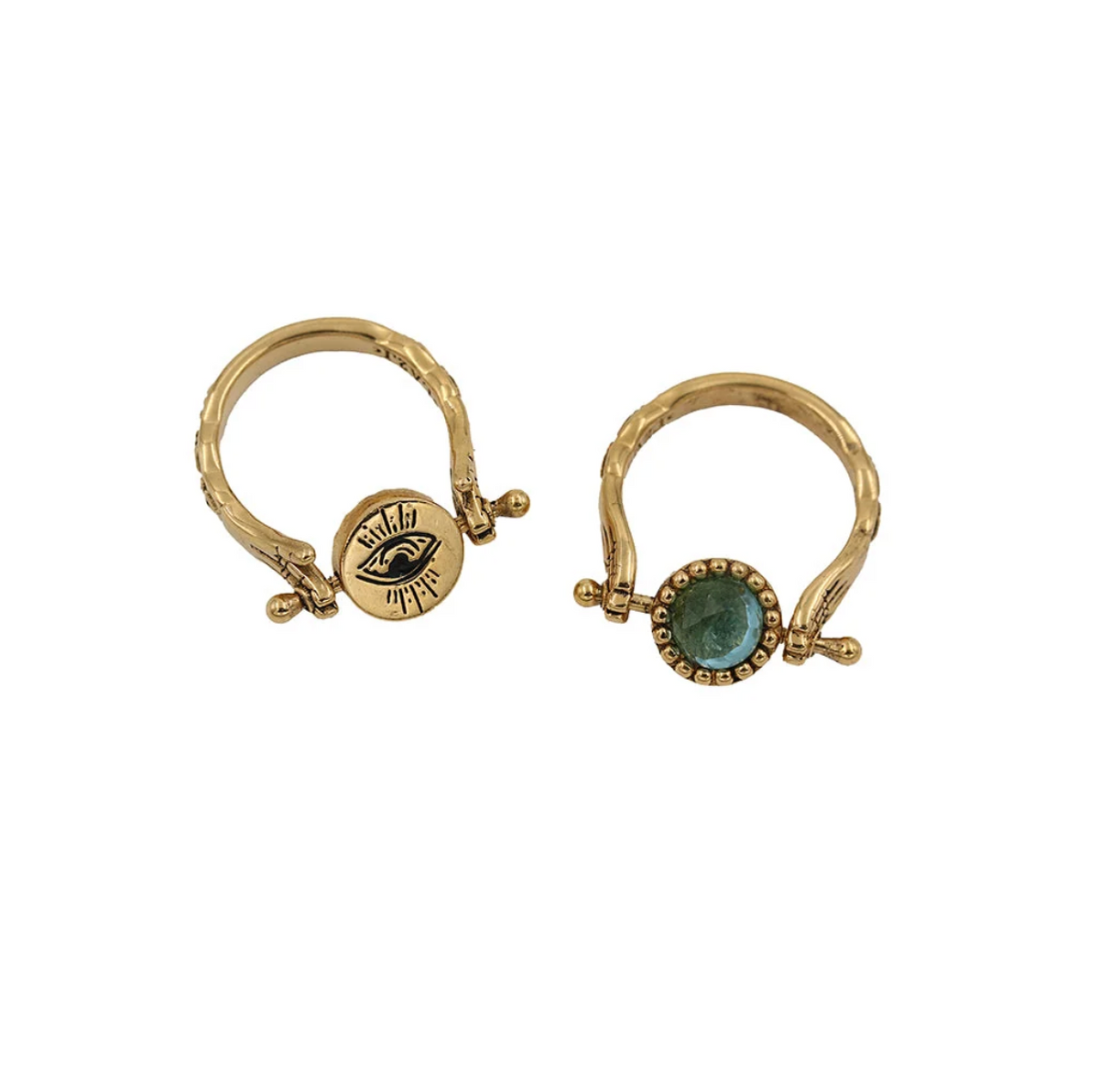 LA2L - Bague Sacha œil pierre pivot Tourmaline bleue