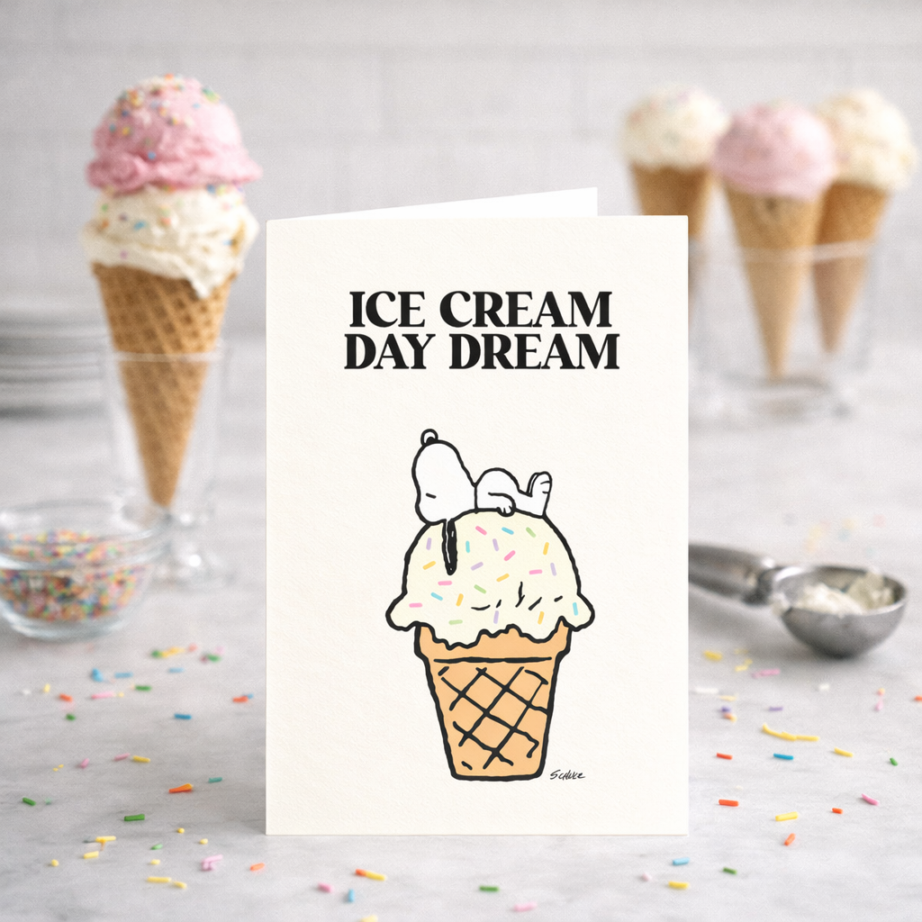 Carte "Ice cream Day dream" – vue 2 – PEANUTS | George Genève