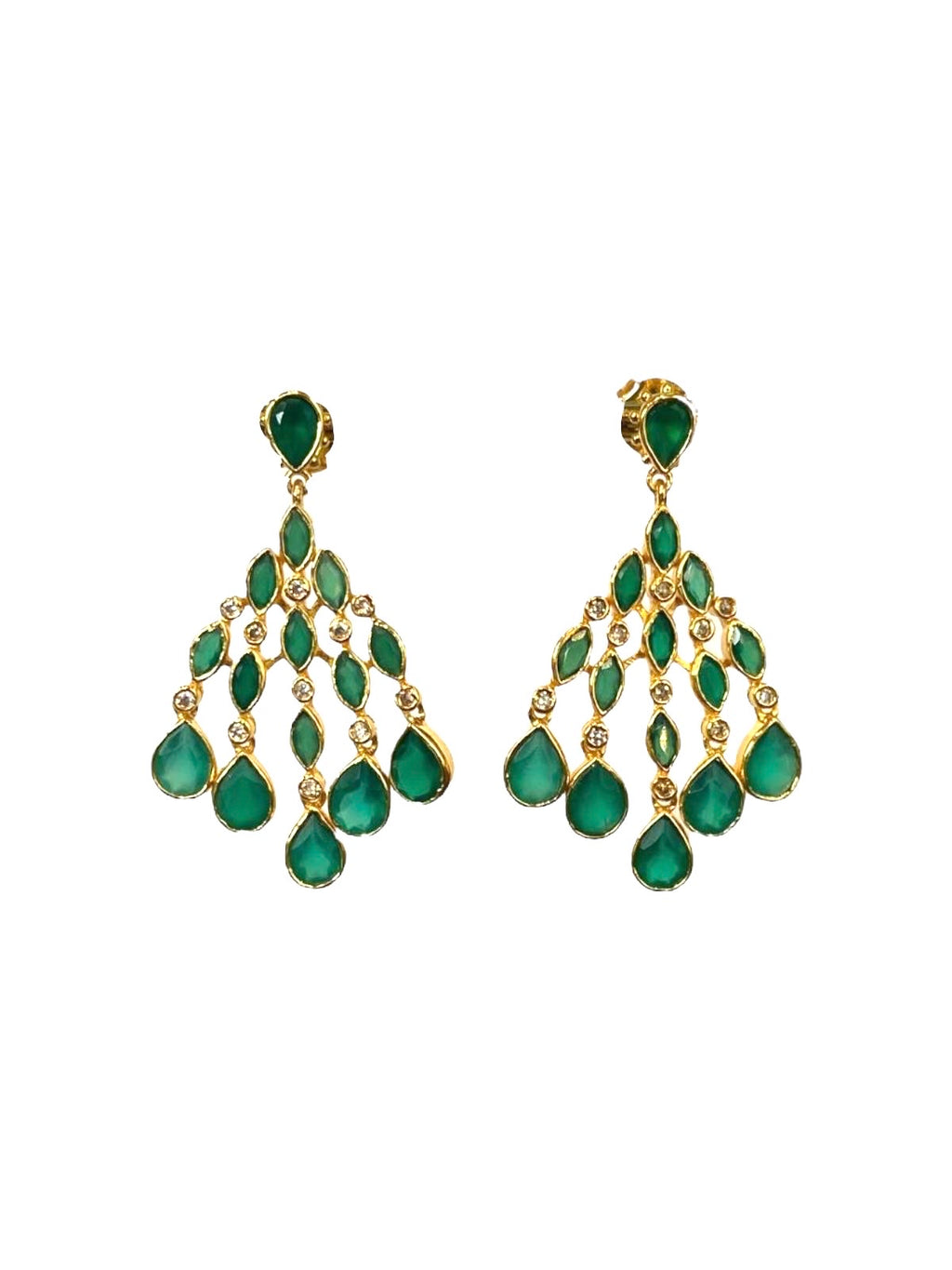 DIAPERIS - Boucles d'oreilles Ravina (onyx vert)