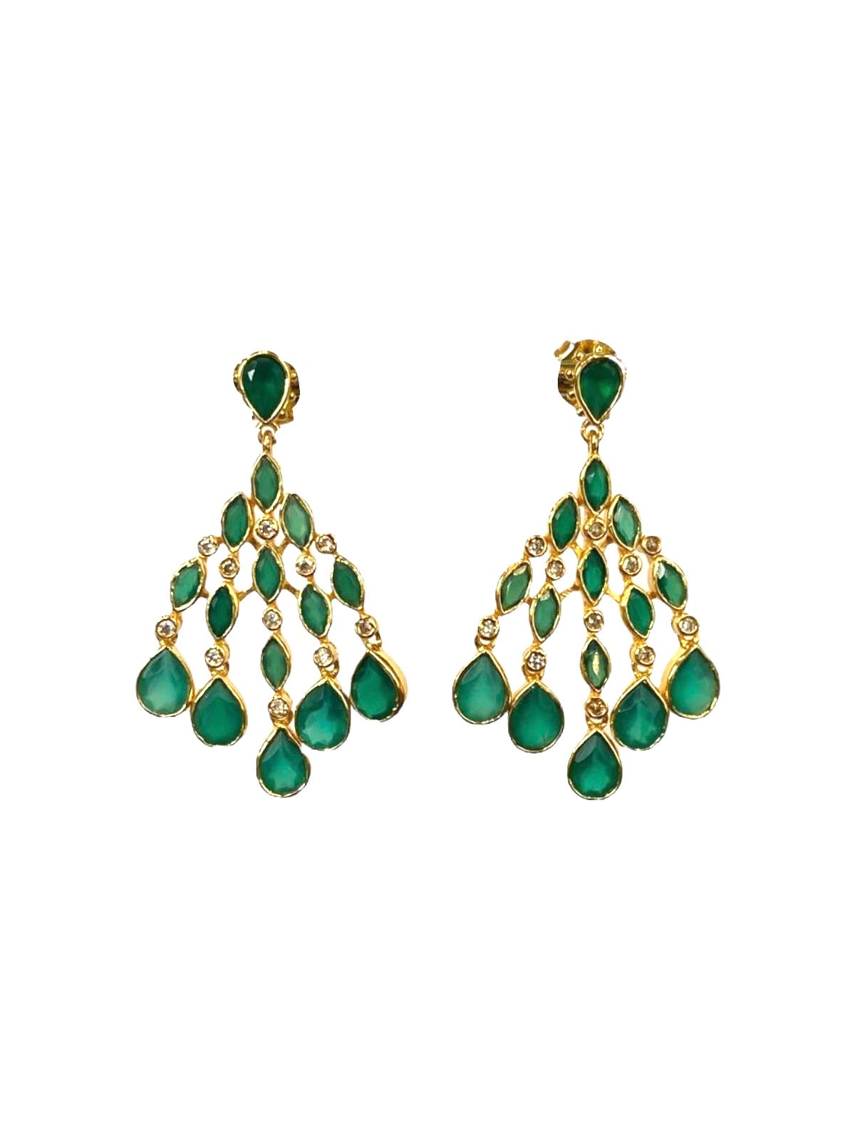 DIAPERIS - Boucles d'oreilles Ravina (onyx vert)