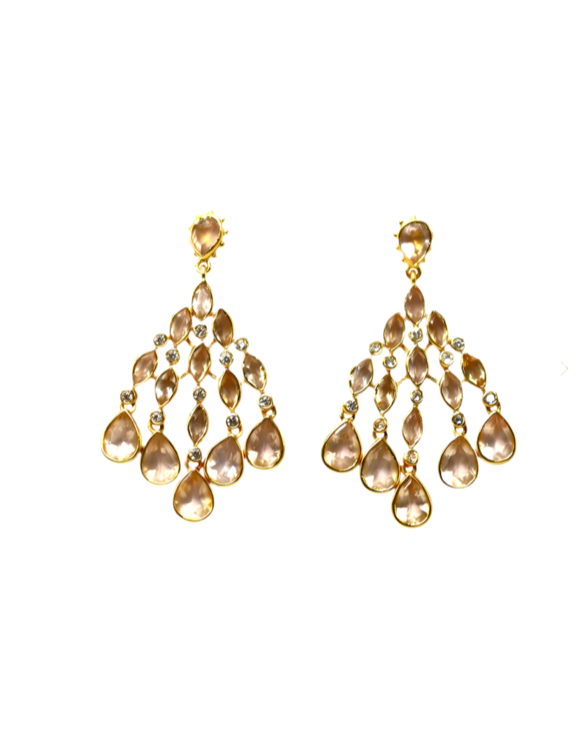 DIAPERIS - Boucles d'oreilles Ravina (quartz rose)