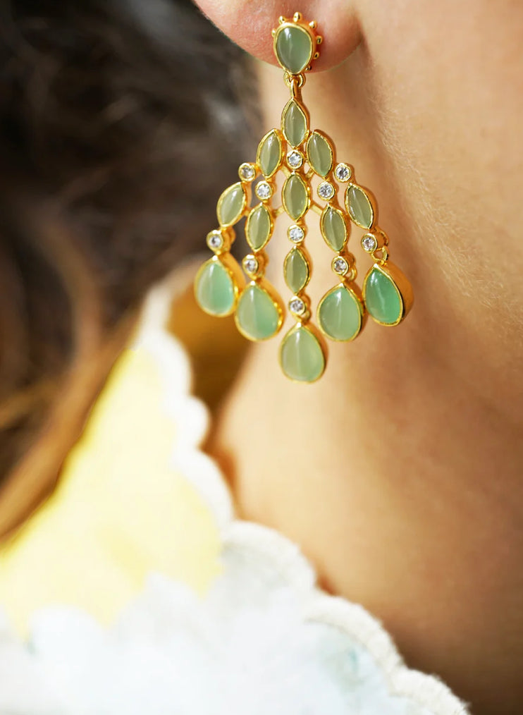 DIAPERIS - Boucles d'oreilles Ravina (onyx vert)
