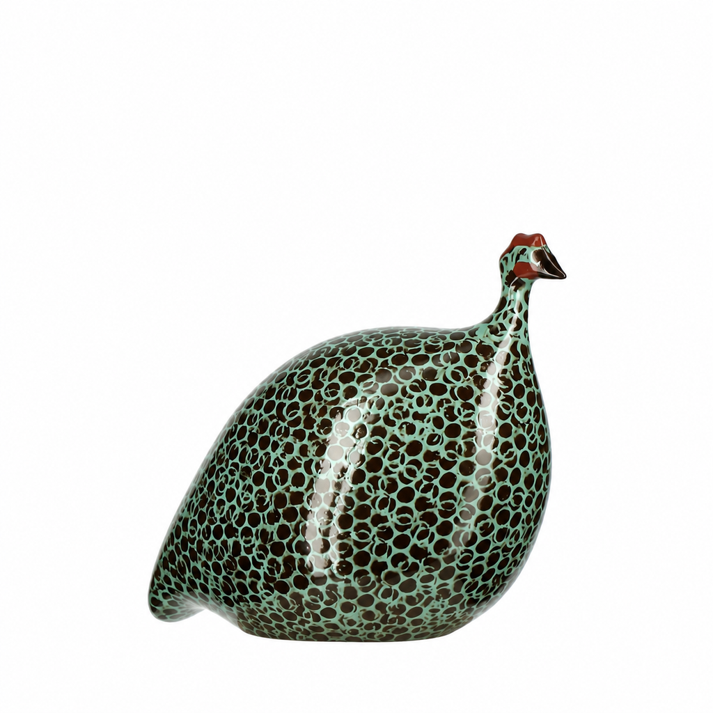 CERAMIQUES DE LUSSAN - Pintade noir moucheté turquoise