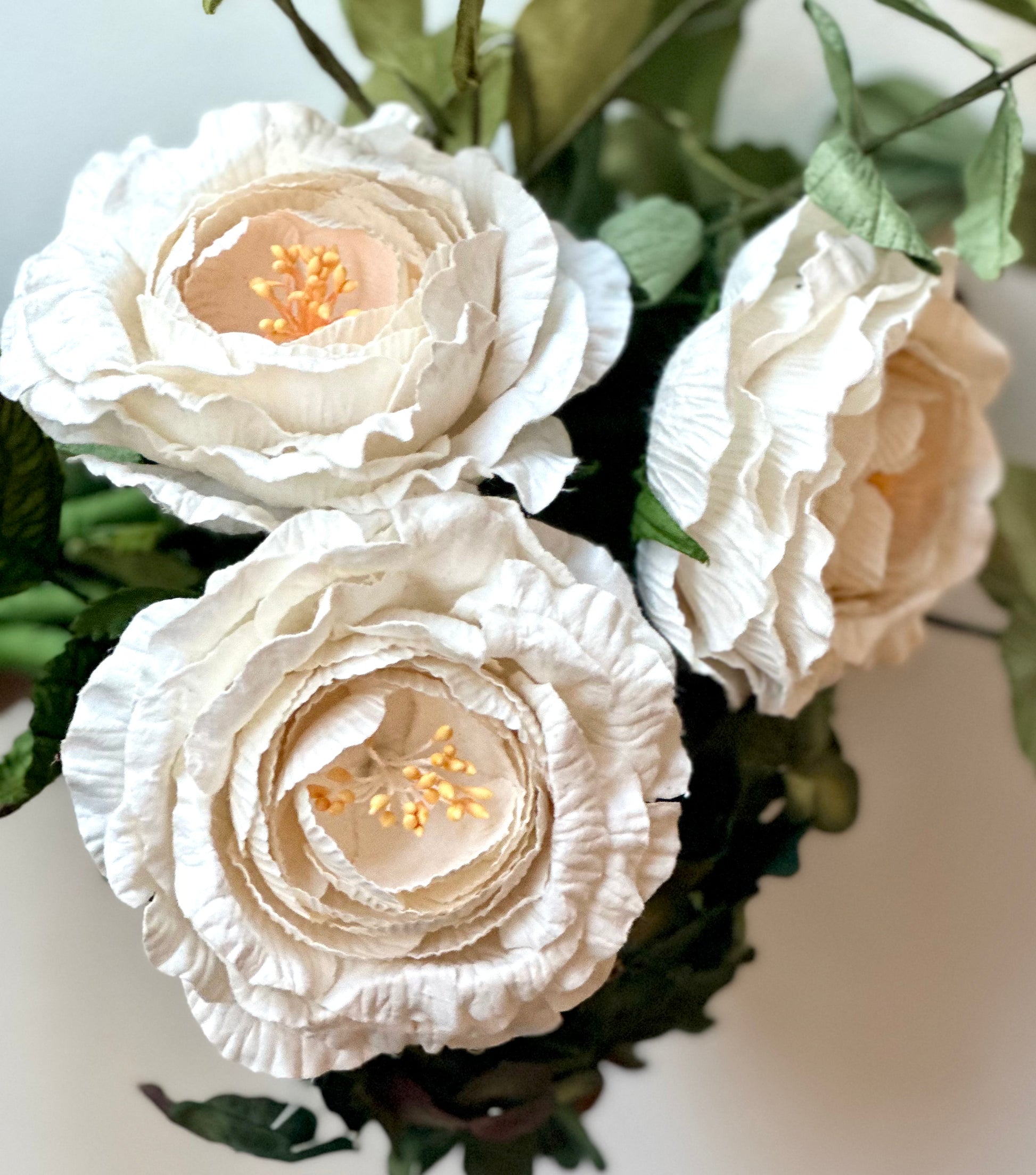 Grande Rose Anglaise Blanche – vue 2 – FLOWRETTE | George Genève