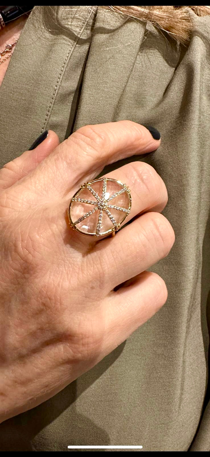 AU FIL DE LO - Bague Etoile Grand Modèle Cristal de Roche