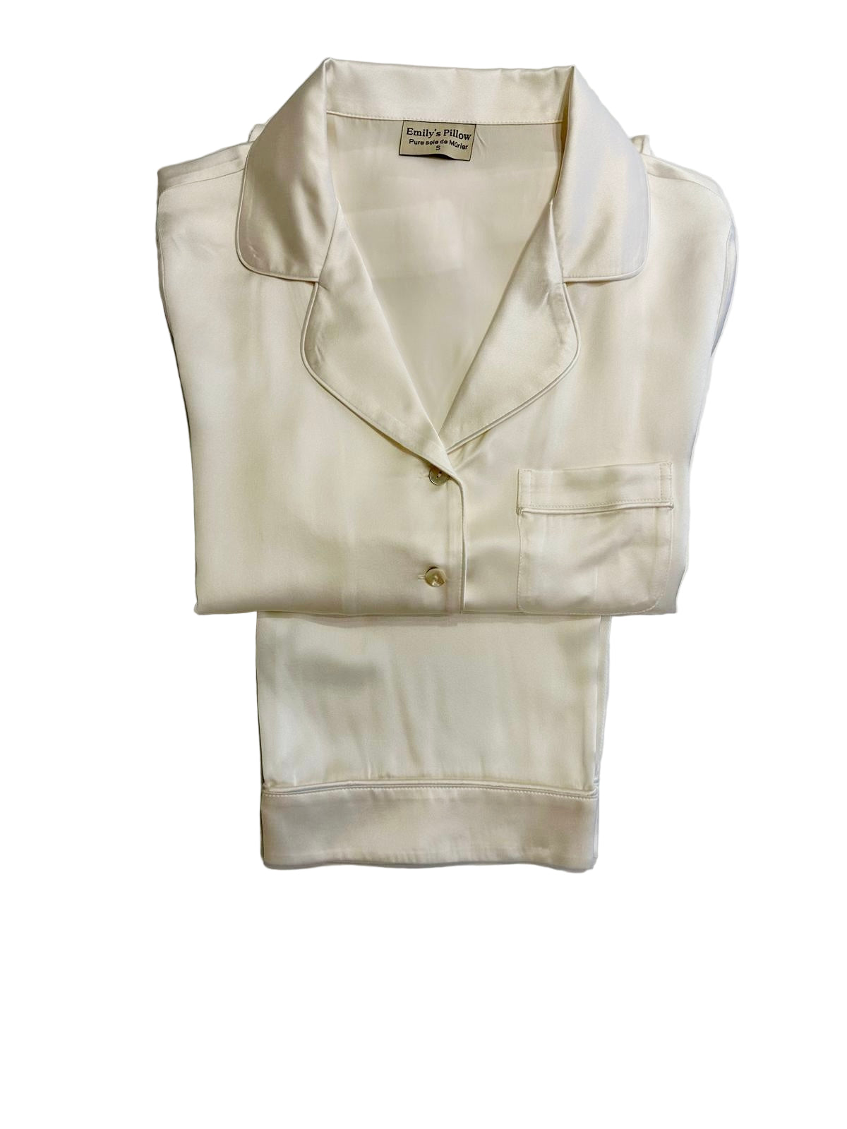 EMILY'S PILLOW - Pyjama Femme en Soie Blanc