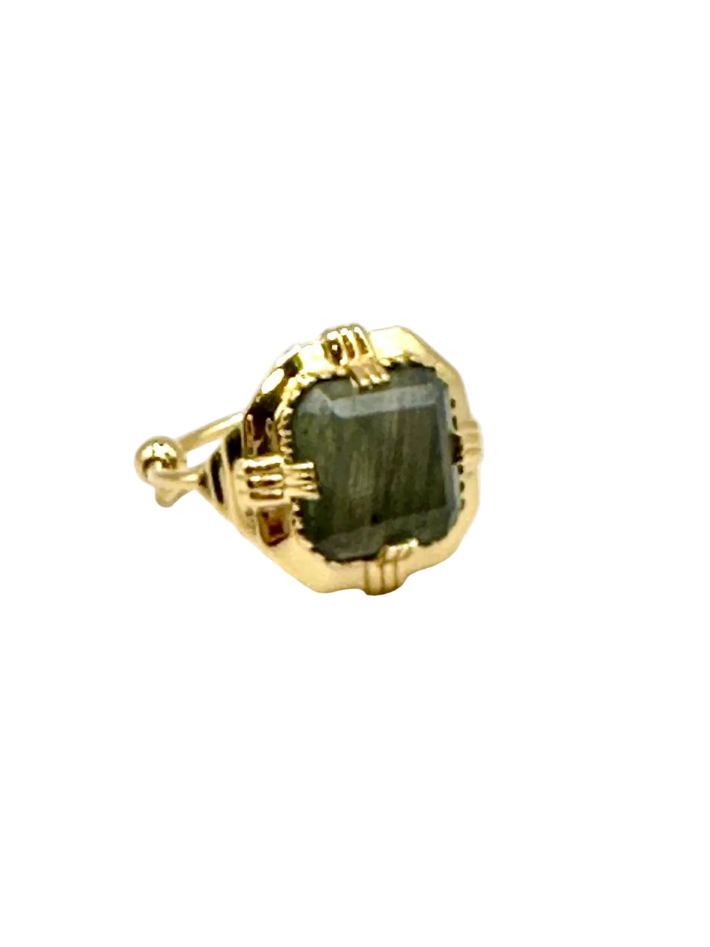 AU FIL DE LO - Bague Art Déco Carrée Labradorite
