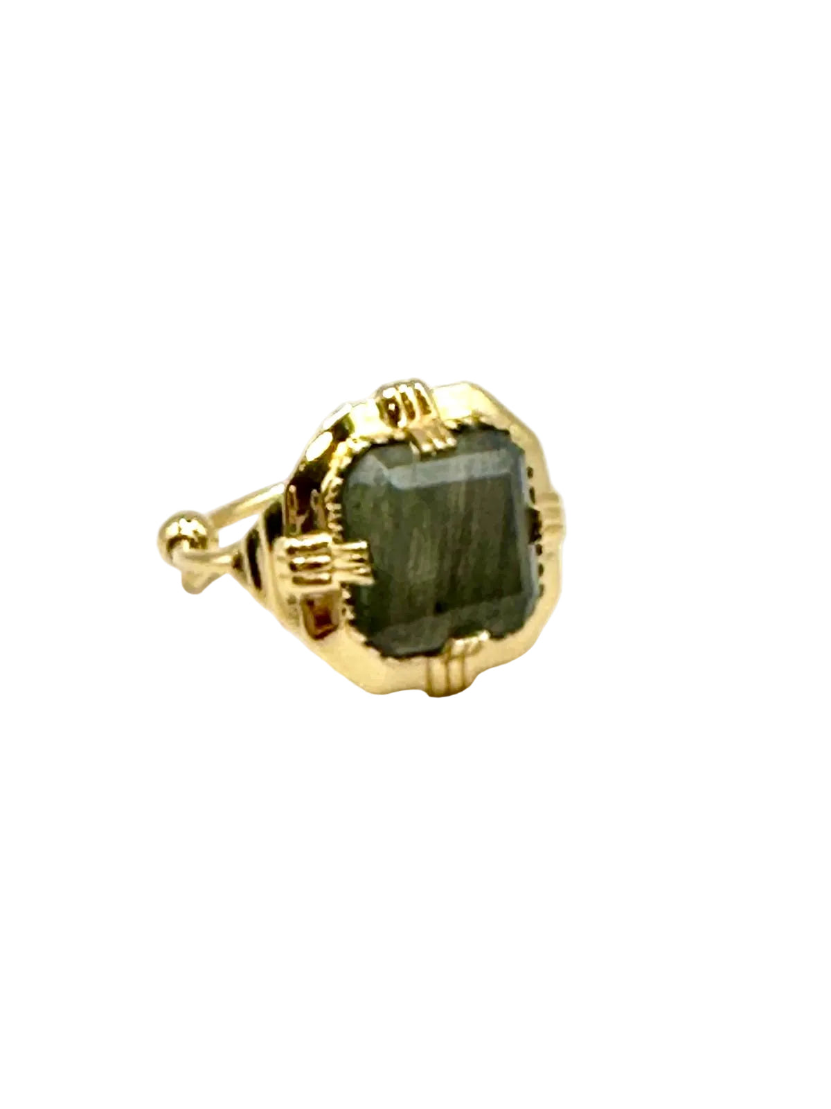 AU FIL DE LO - Bague Art Déco Carrée Labradorite