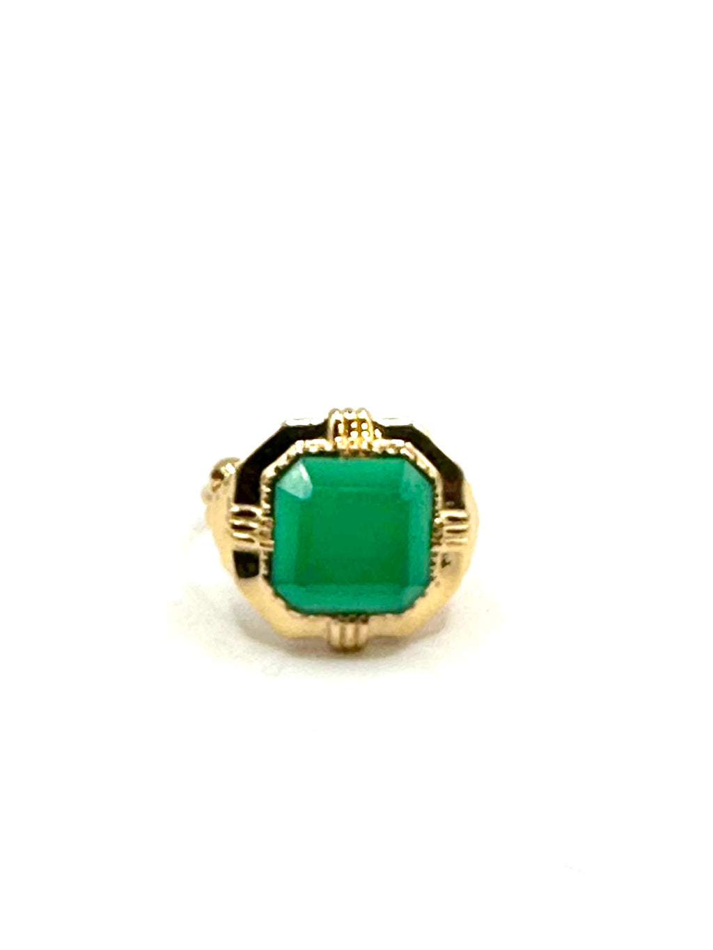 AU FIL DE LO - Bague Art Déco Carrée Onyx Vert