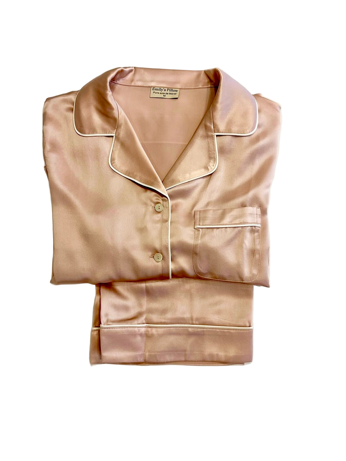 EMILY'S PILLOW - Pyjama Femme en Soie Rose