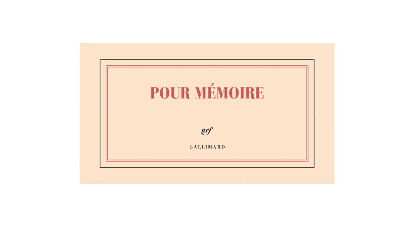 GALLIMARD - Bloc Pour Mémoire