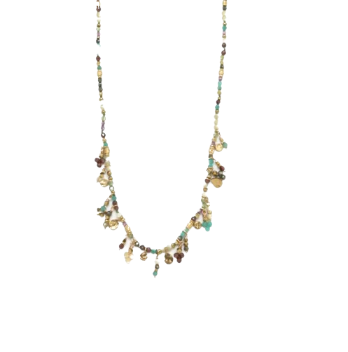 HABAHA - Collier de Perles de Pierres et Pampilles