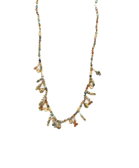 HABAHA - Collier de Perles de Pierres et Pampilles