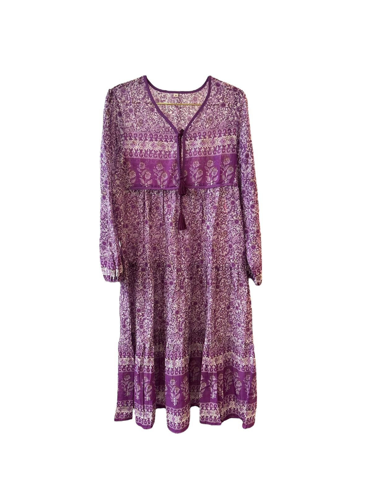 Robe indienne en coton Beige