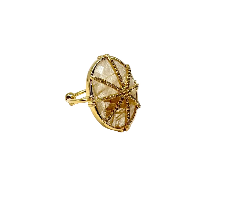 AU FIL DE LO - Bague Etoile Petit Modèle Quartz Rutile