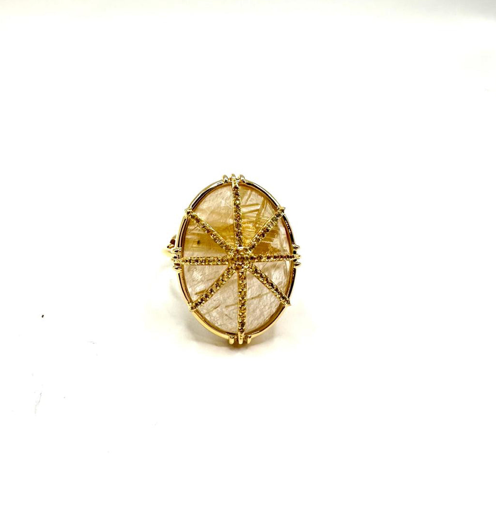AU FIL DE LO - Bague Etoile Grand Modèle Quartz Rutile