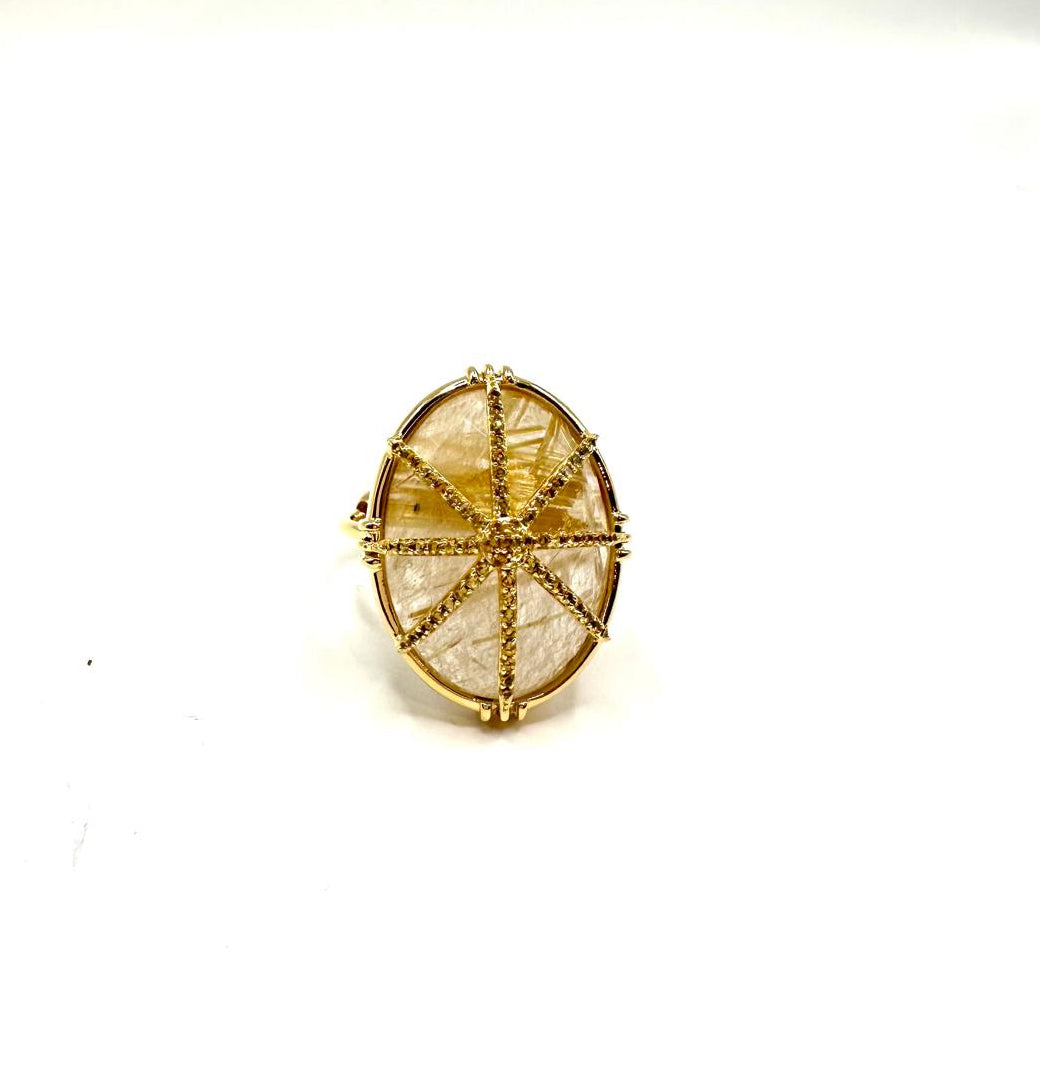 AU FIL DE LO - Bague Etoile Petit Modèle Quartz Rutile