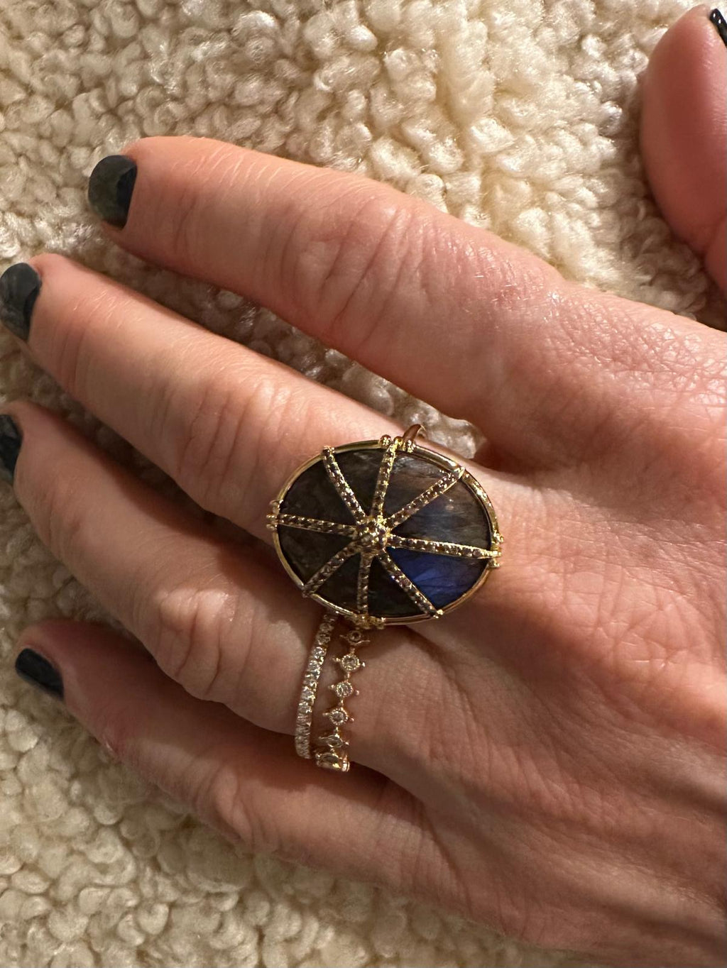 AU FIL DE LO - Bague Etoile Grand Modèle Labradorite