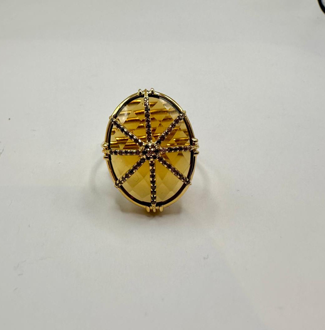 AU FIL DE LO - Bague Etoile Grand Modèle Quartz Fumé