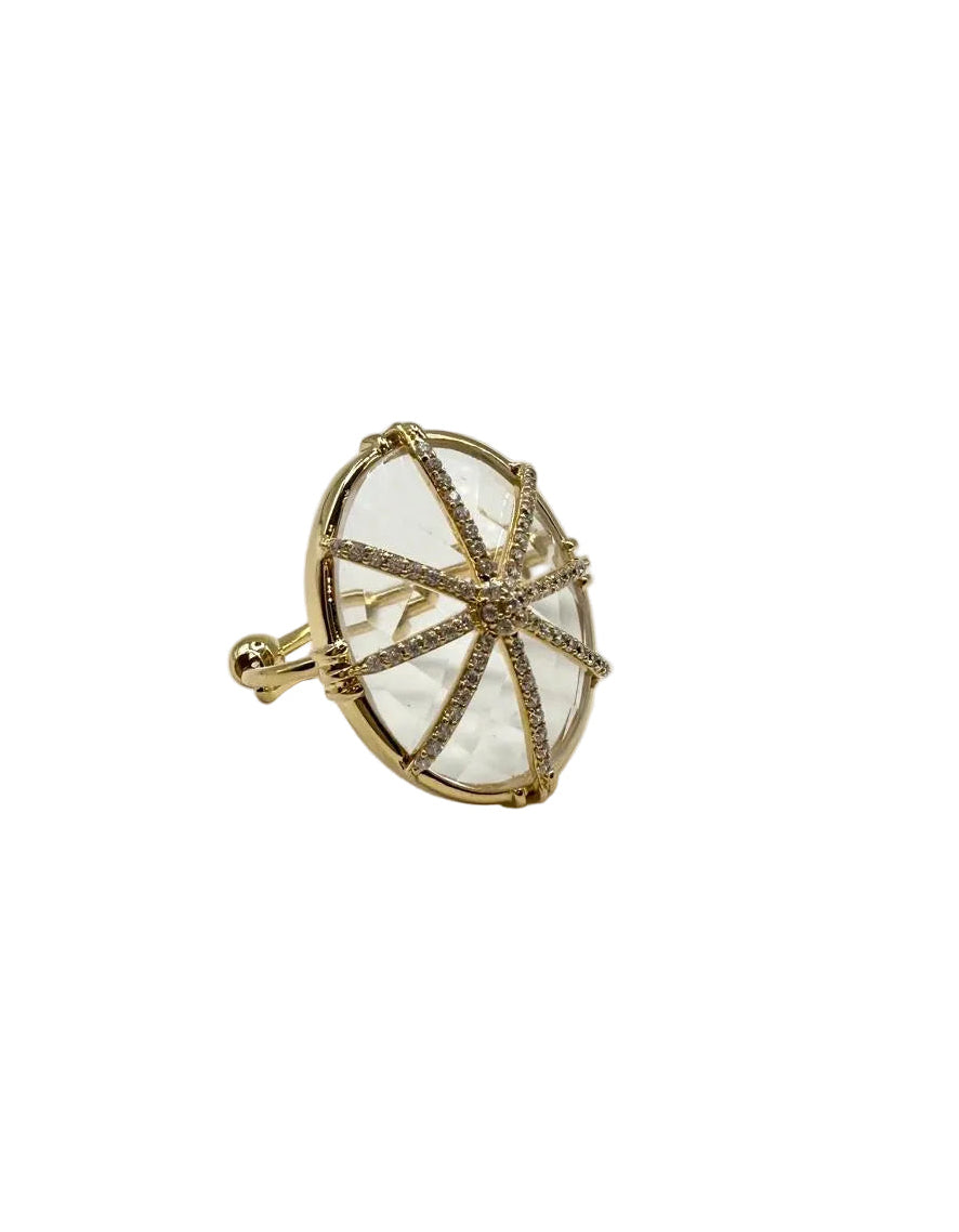 AU FIL DE LO - Bague Etoile Grand Modèle Cristal de Roche