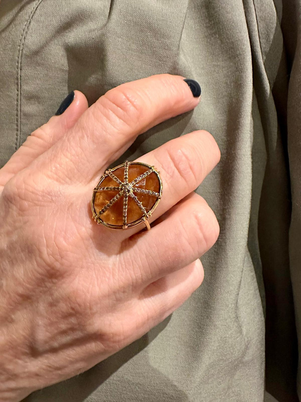 AU FIL DE LO - Bague Etoile Grand Modèle Quartz Fumé