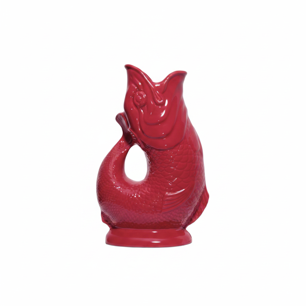 Carafe poisson en céramique coloris rouge Cranberry – GLUCKIGLUCK