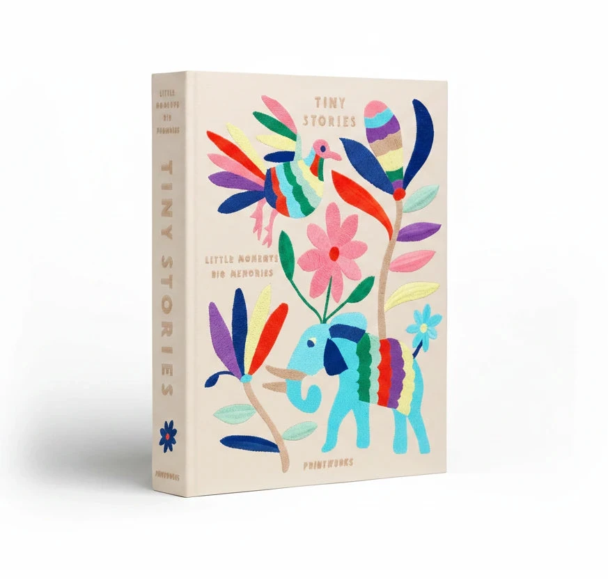 Album photo couverture tissu brodé thème Tiny Stories – PRINTWORKS