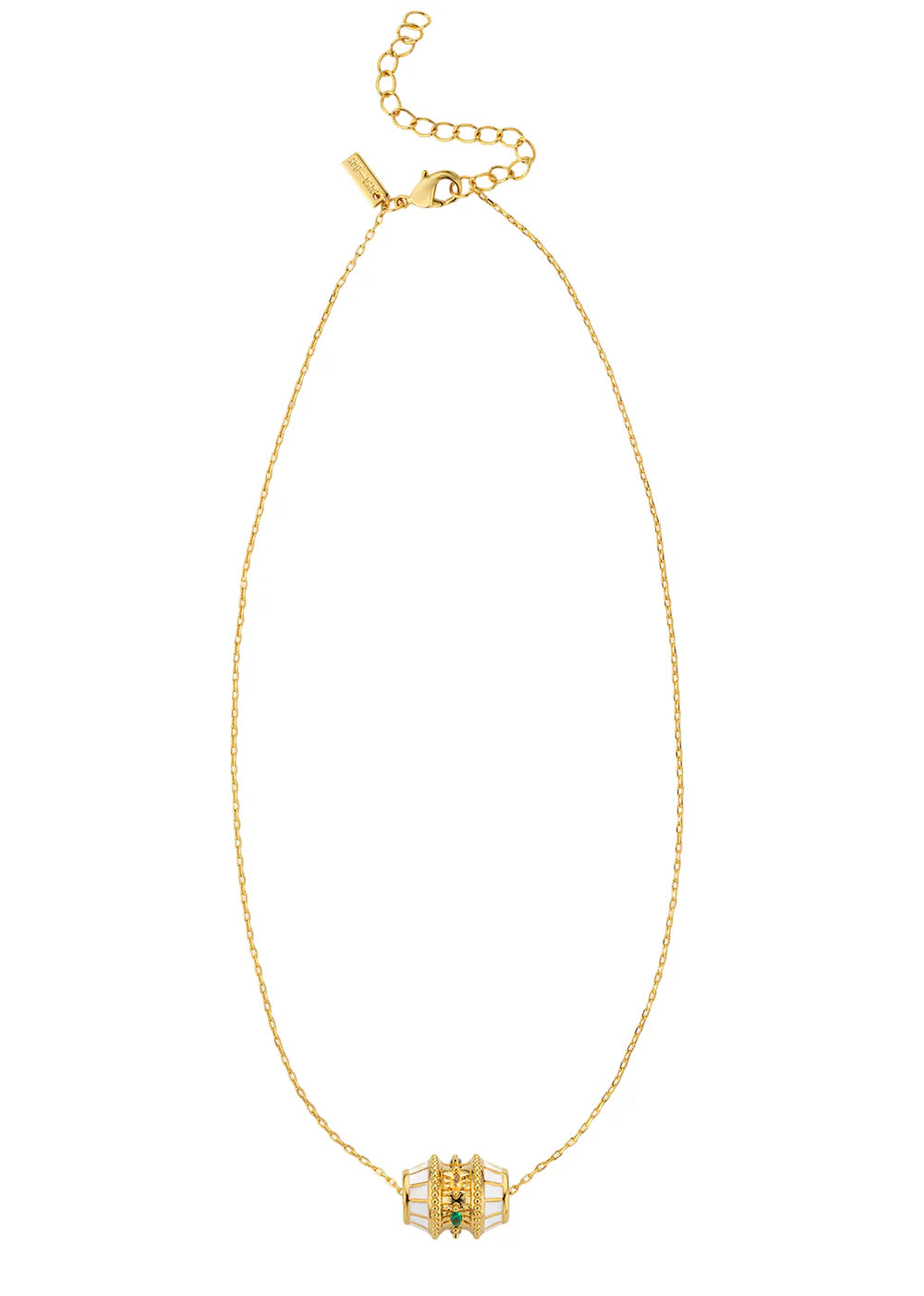 Collier White Talisman doré or fin 24k avec zircons – MYA BAY