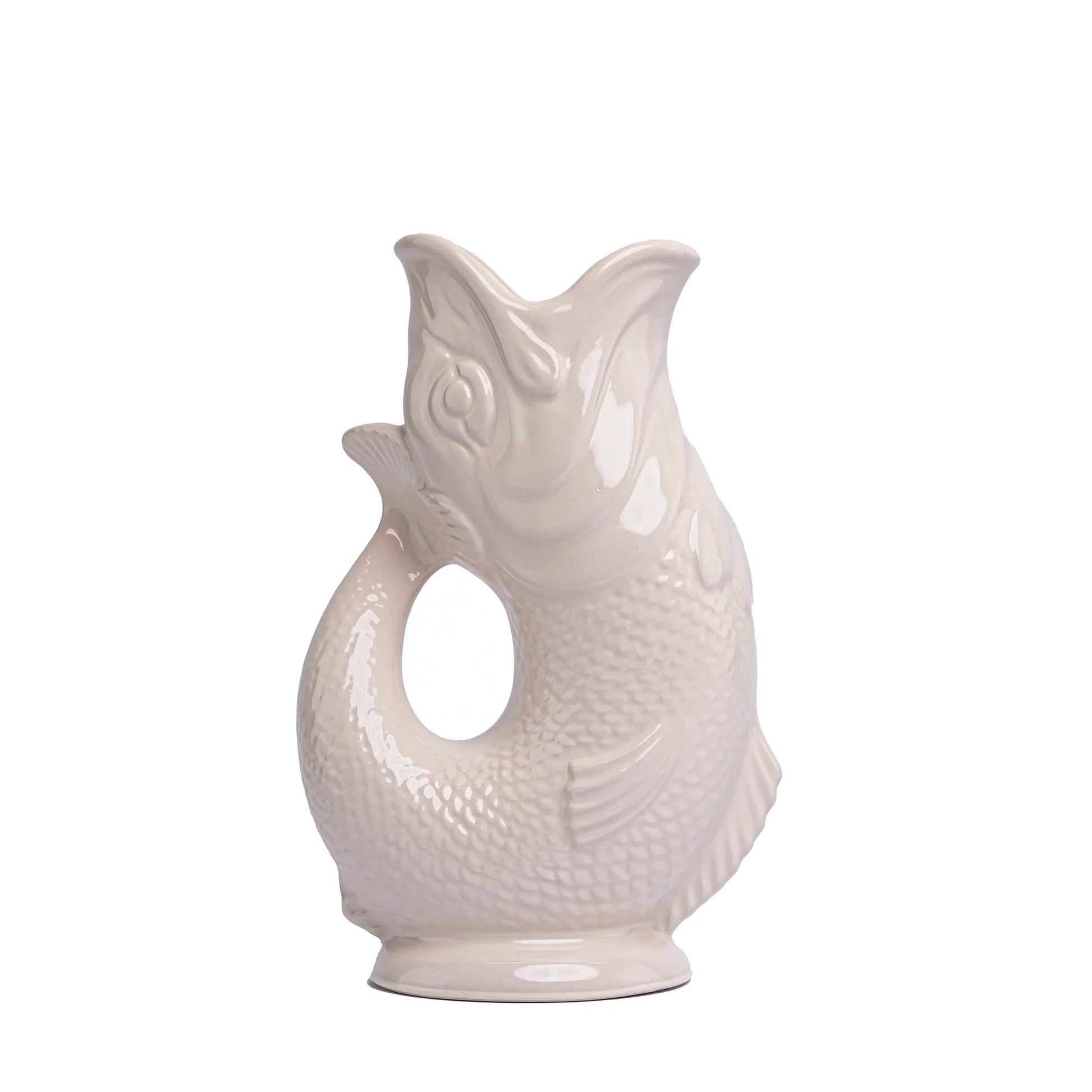 Carafe poisson en céramique coloris crème – GLUCKIGLUCK