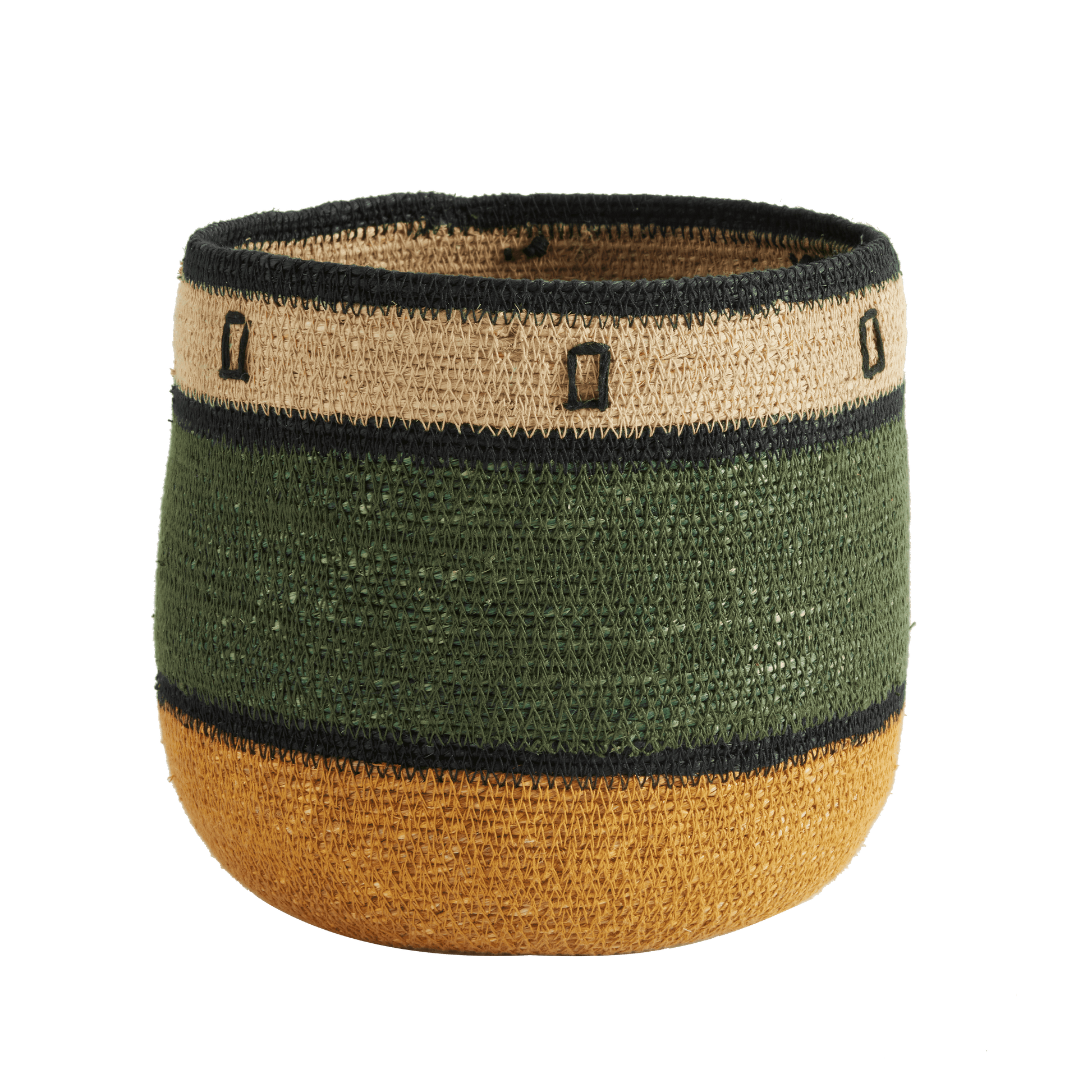 BONHEUR DU JOUR - Panier Petits Carrés Verts 20cm