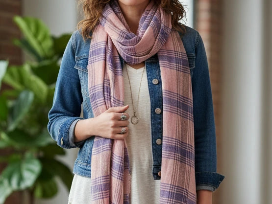 LOVAT & GREEN - Étole Lightfall Pink 100 x 200 cm
