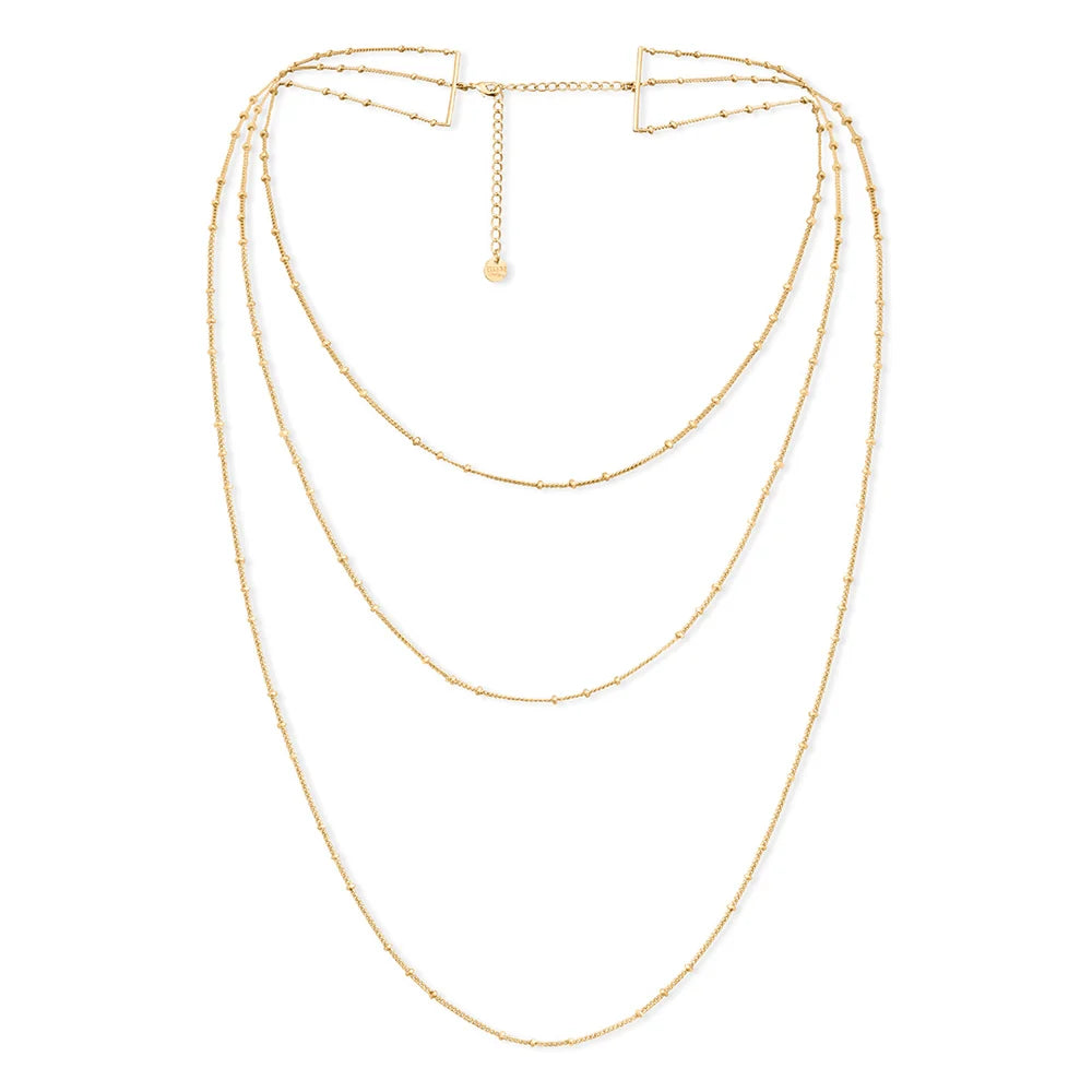 Collier triple Galatée en laiton plaqué or 24k – BDM STUDIO