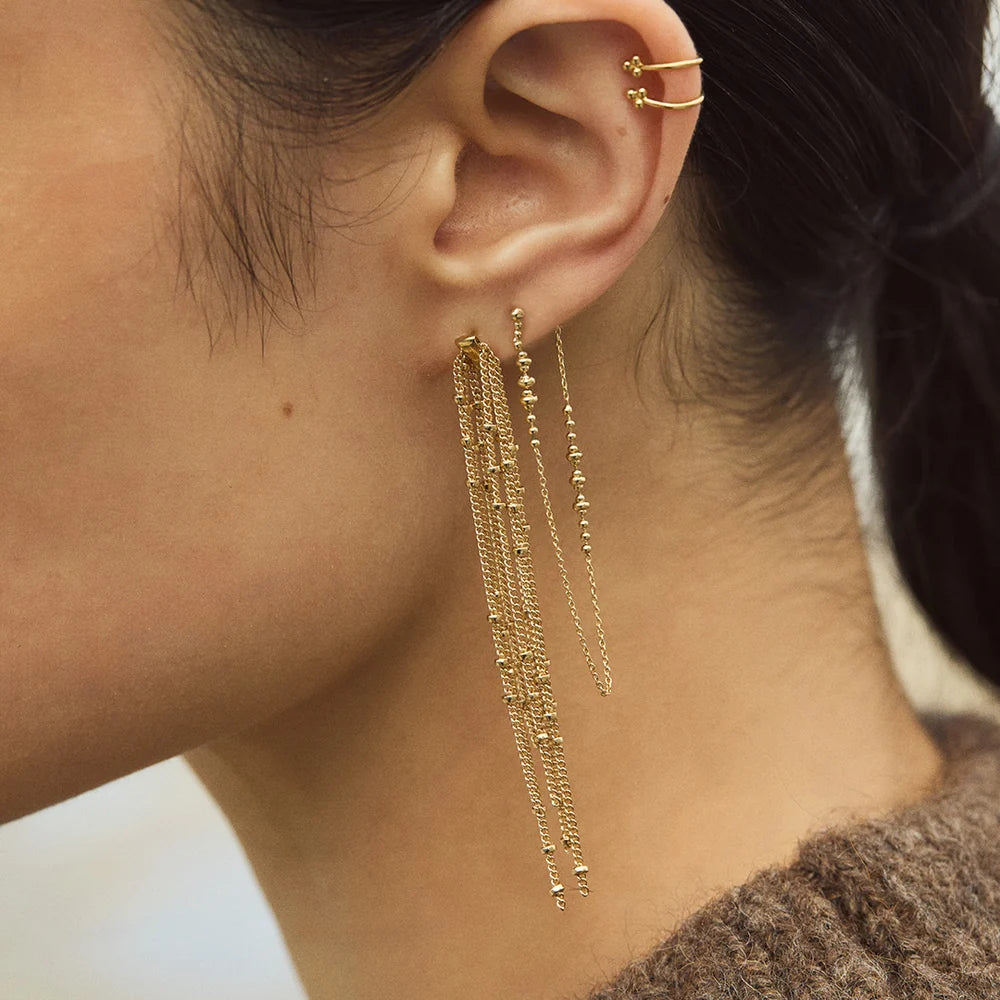 Grandes boucles d'oreilles Galatée en laiton plaqué or 24k – BDM STUDIO – détail