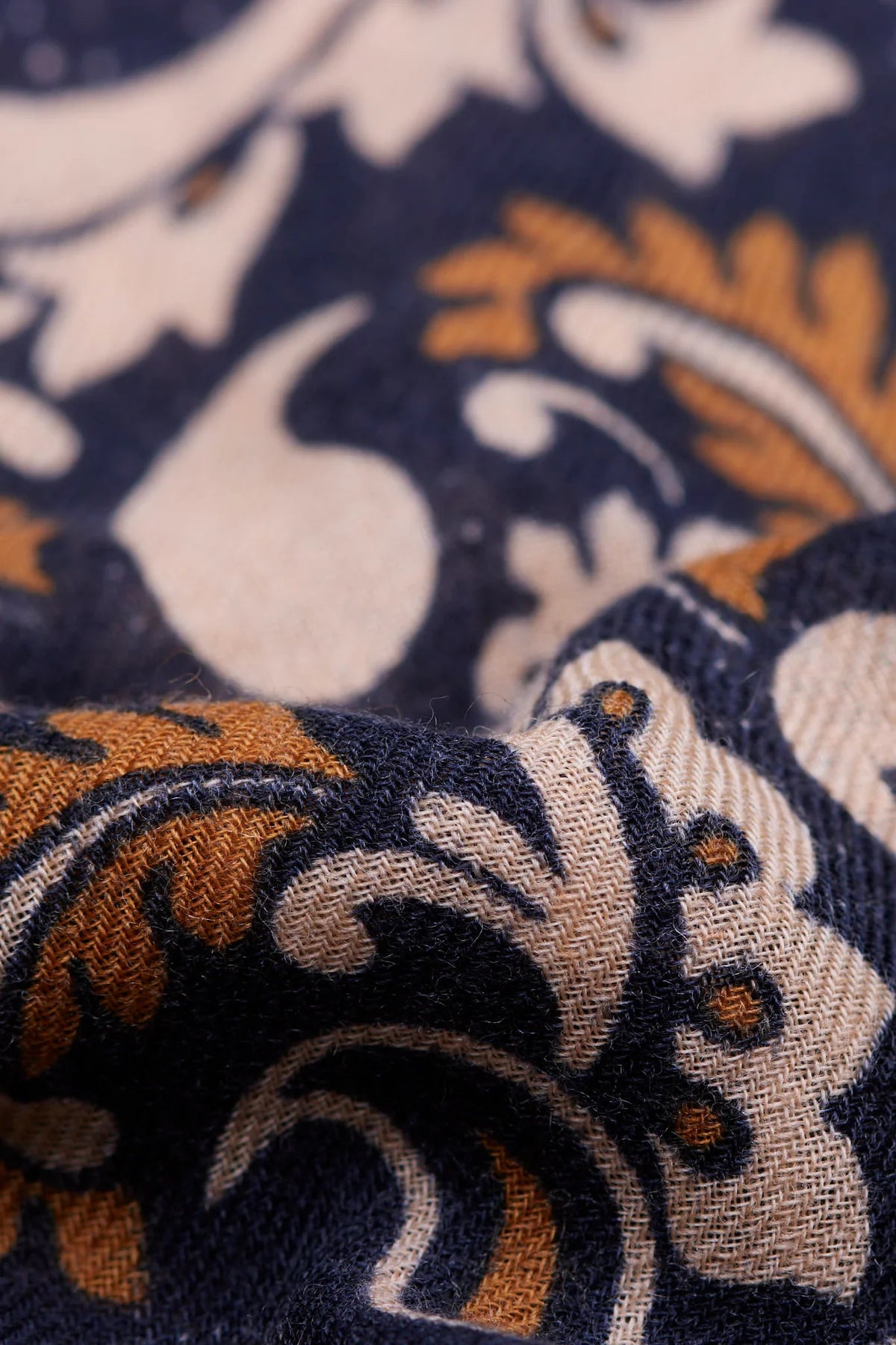 LECOMTE FLAMENT - Foulard Bandana Flowers Navy