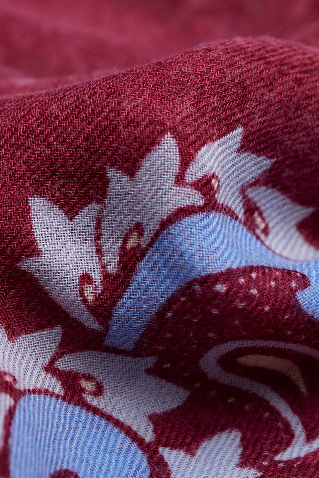 LECOMTE FLAMENT - Foulard Bandana Flowers Burgundy