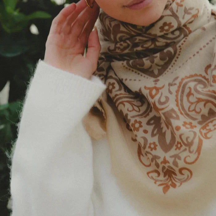 LECOMTE FLAMENT - Foulard Bandana Cashew