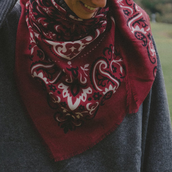 LECOMTE FLAMENT - Foulard Bandana Bordeaux