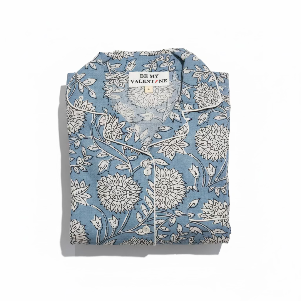 Pyjama 100% coton Bleu – BE MY VALENTINE | George Genève