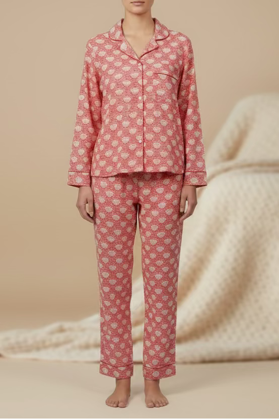 Pyjama 100% coton Rose – vue 2 – BE MY VALENTINE | George Genève