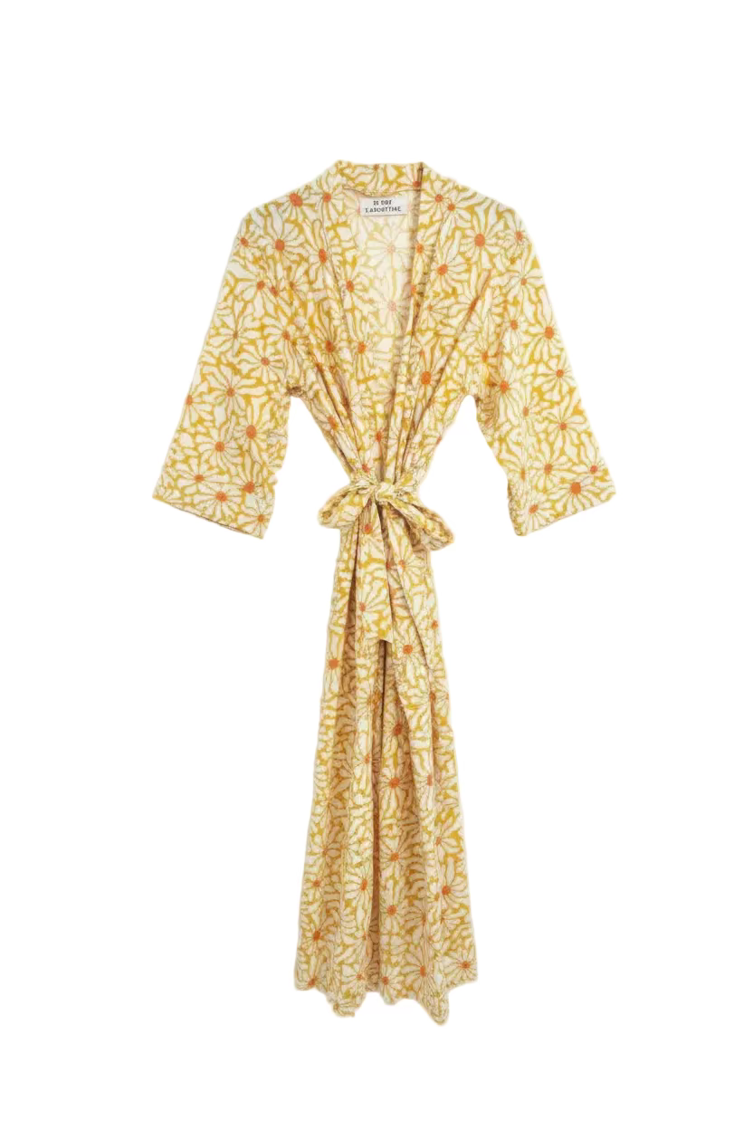 Kimono 100% coton Jaune – BE MY VALENTINE | George Genève