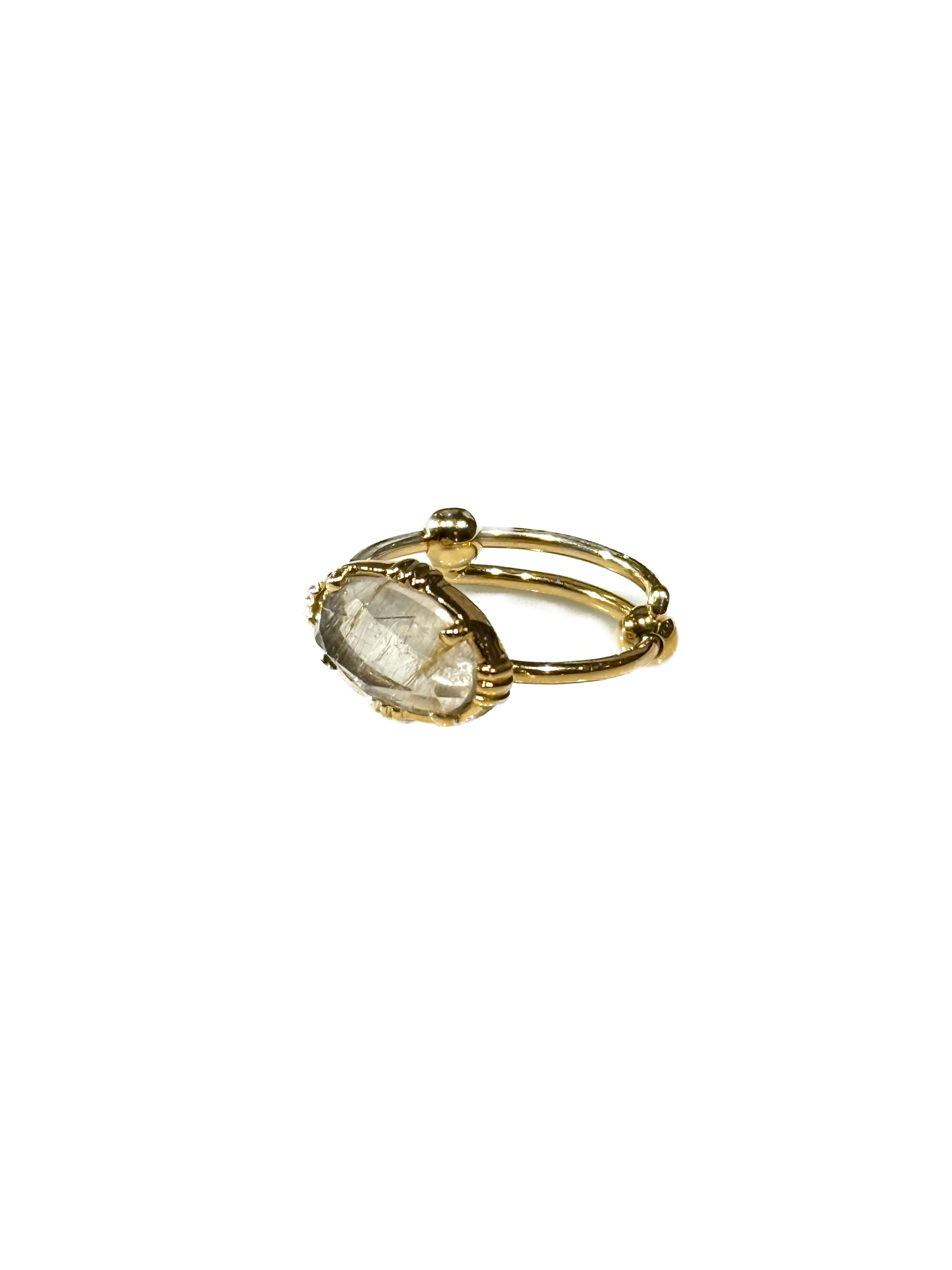 AU FIL DE LO - Bague Mini Ovale Horizontale Quartz Rutile