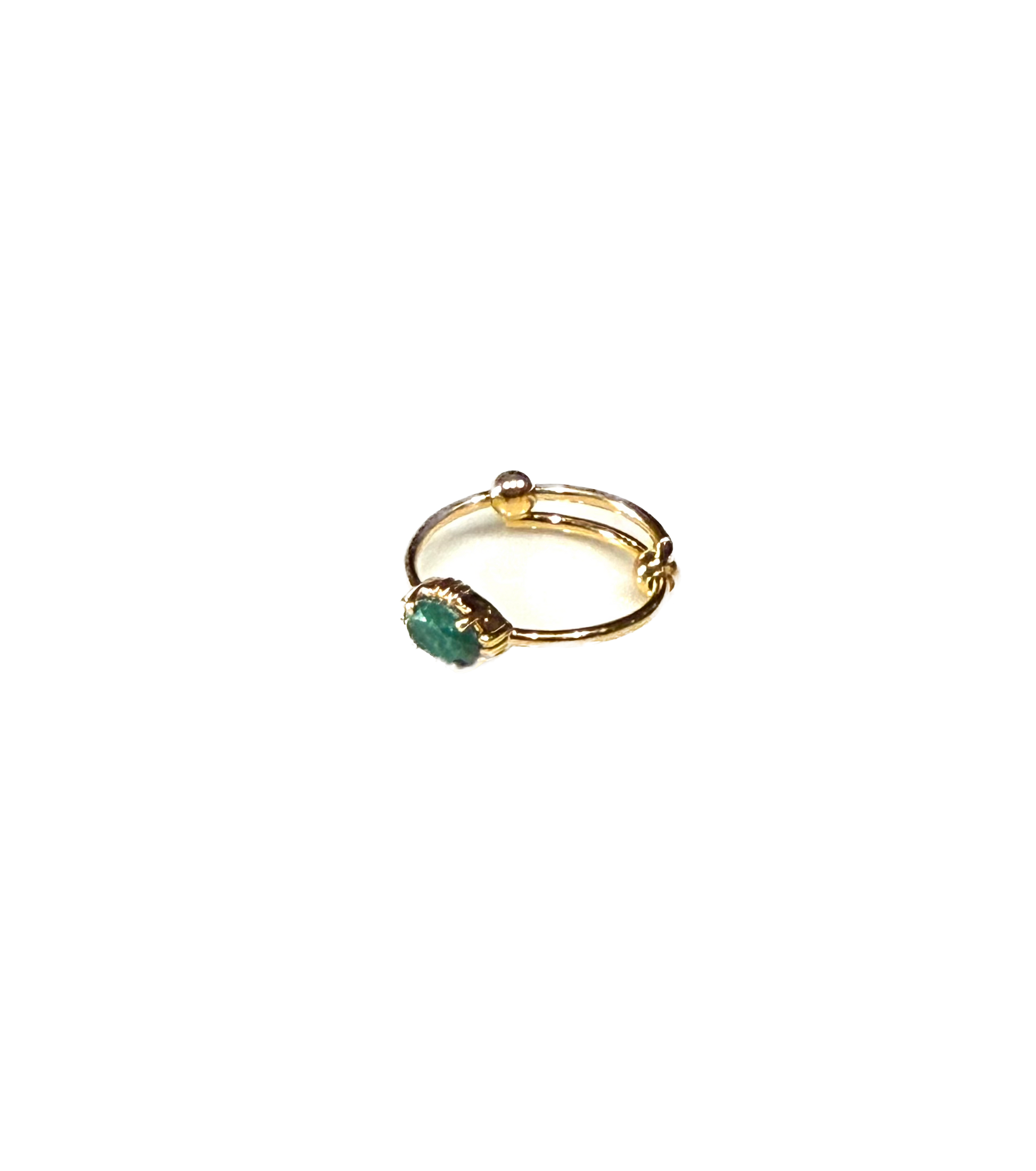 AU FIL DE LO - Bague Mini Ovale Onyx Vert