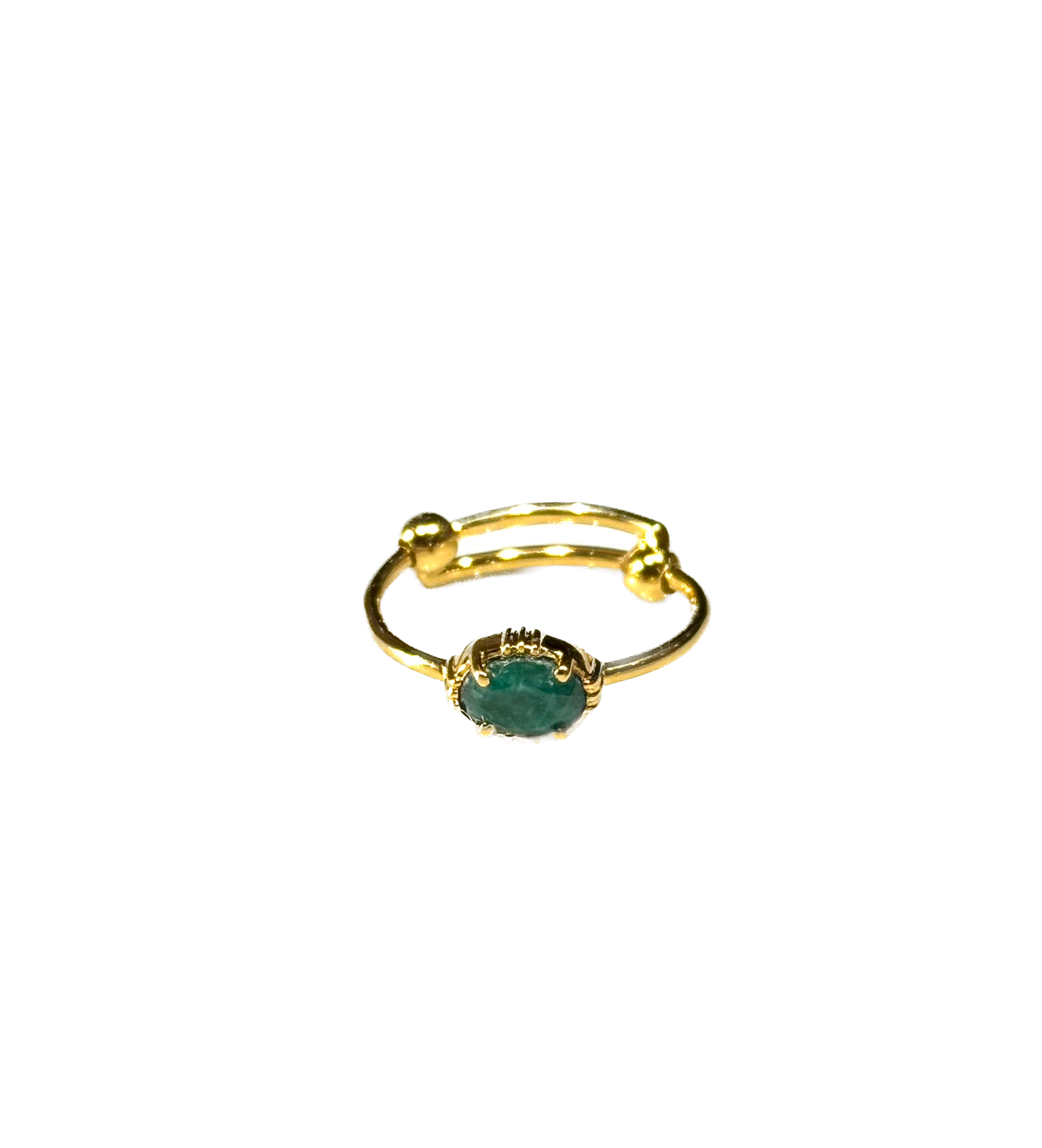 AU FIL DE LO - Bague Mini Ovale Onyx Vert