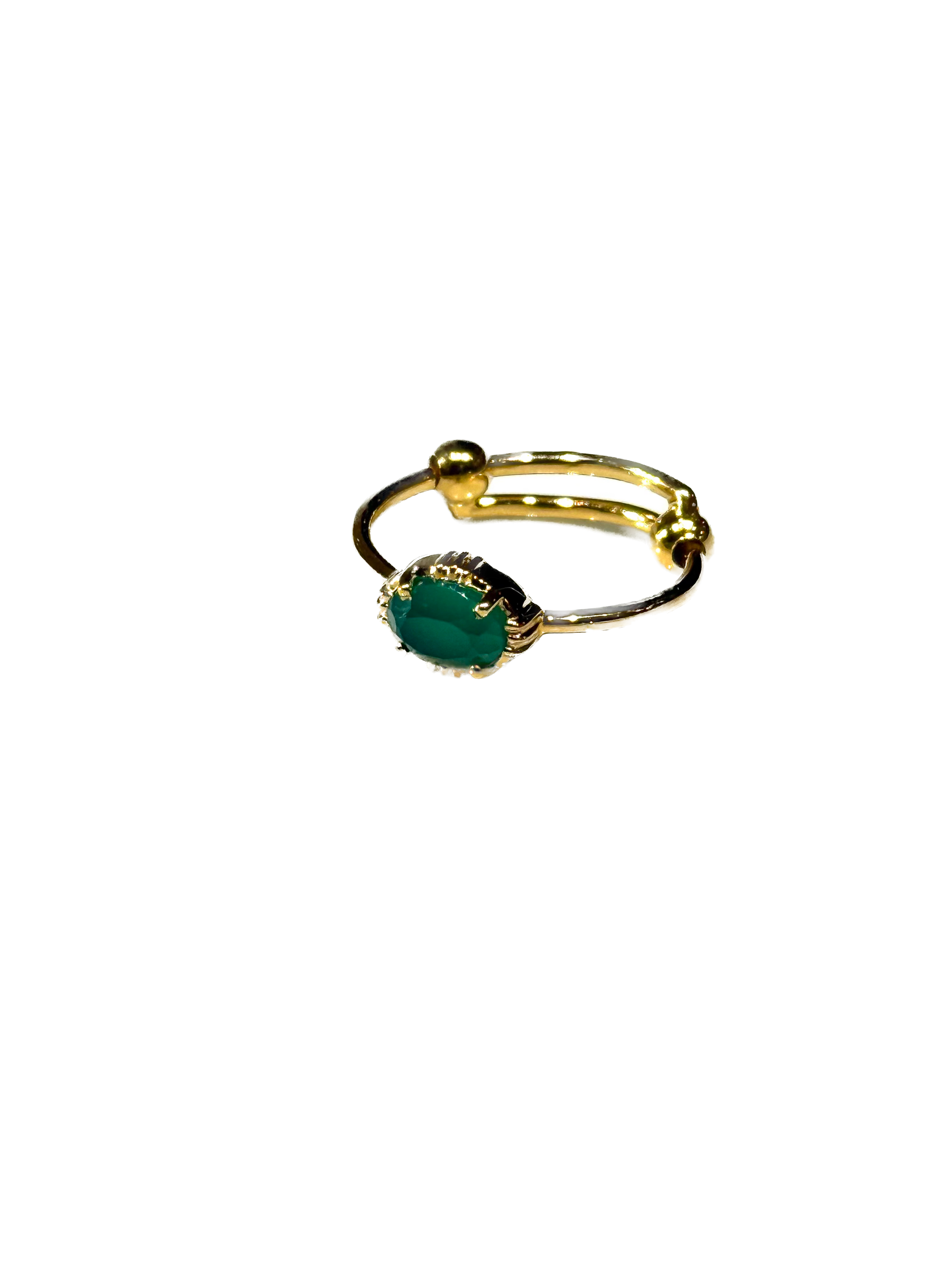 AU FIL DE LO - Bague Mini Ovale Silimanite Verte