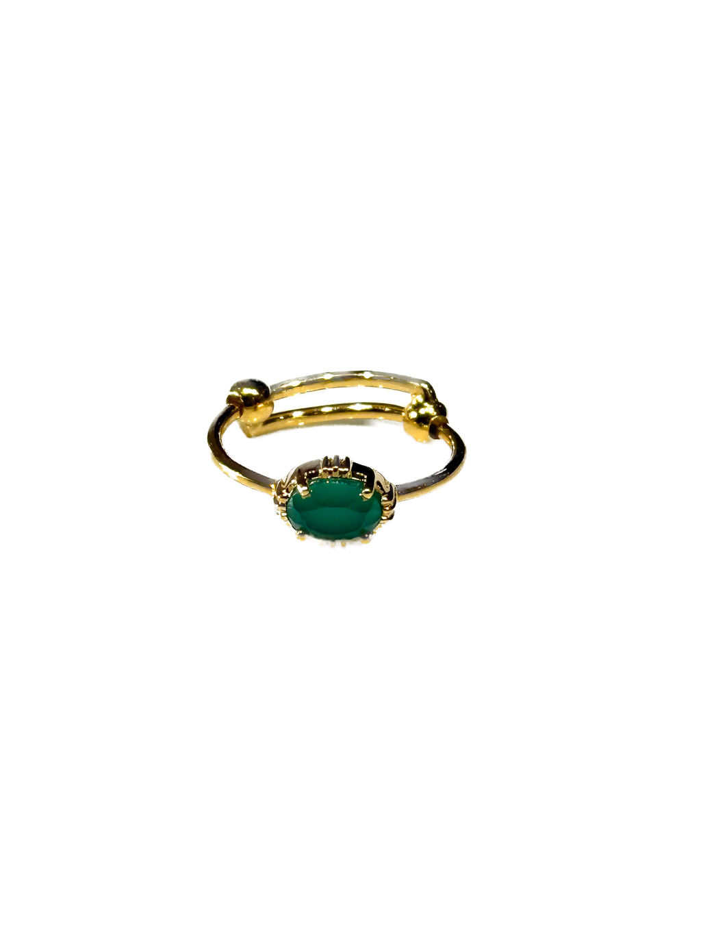AU FIL DE LO - Bague Mini Ovale Silimanite Verte