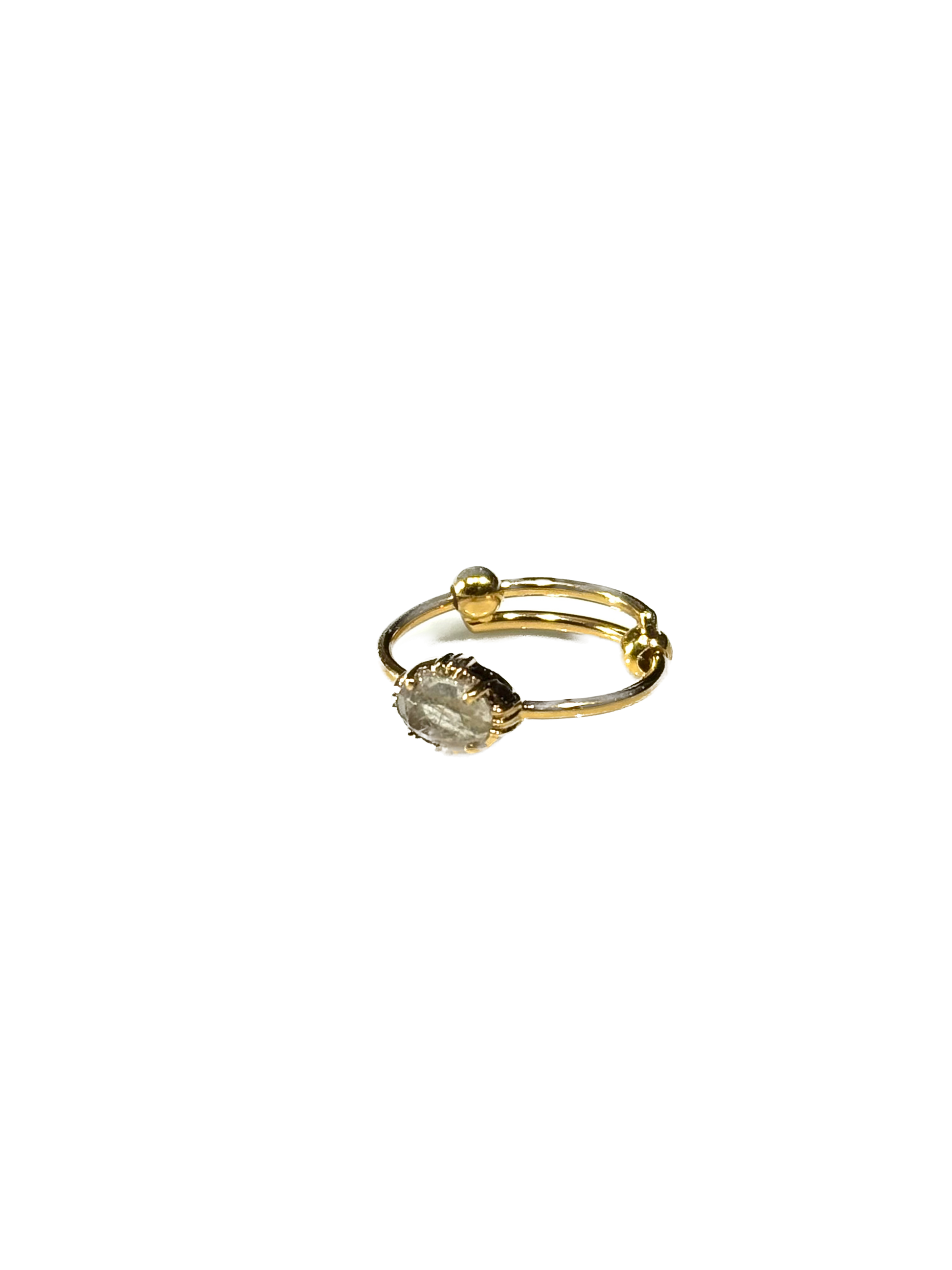 AU FIL DE LO - Bague Mini Ovale Quartz  Rutile