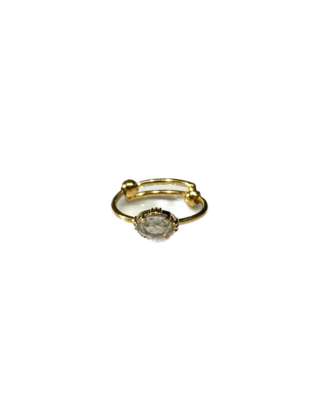 AU FIL DE LO - Bague Mini Ovale Quartz  Rutile