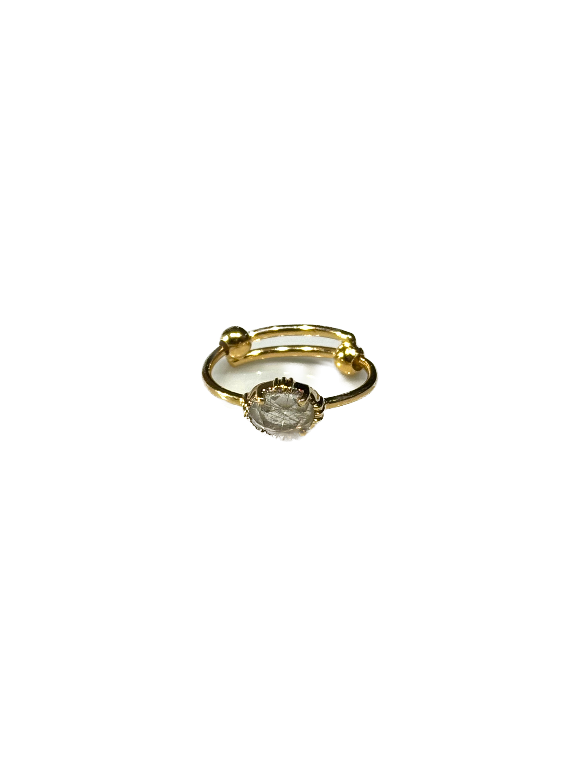 AU FIL DE LO - Bague Mini Ovale Quartz  Rutile